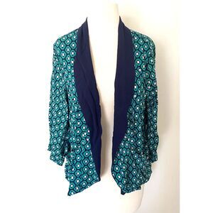 Xhilaration Open Front Blazer Cover-Up 3/4 Sleeve Lightweight Jacket Sz XL